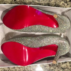 New - Sparkly studded stiletto heels - red bottoms - 40